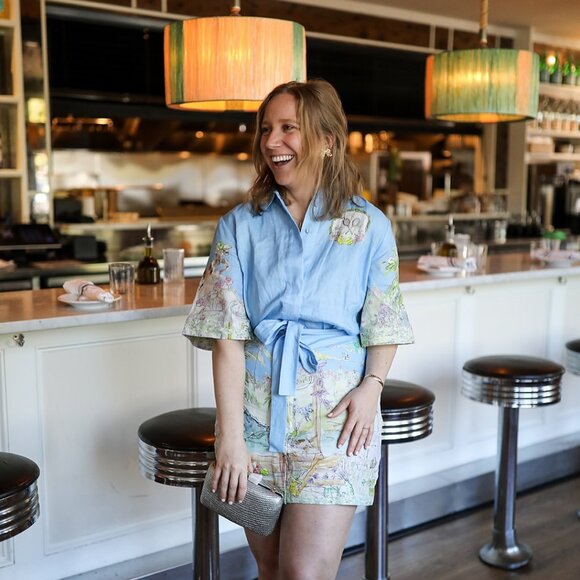 Alemais linen printed dress - Picture 3 of 12